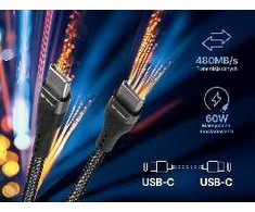 Kabelis TRACER Typ C - Typ C 1m BK