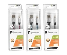 TRACER TRAKBK46268 Cable TRACER USB 2.0 Iphone AM - lightning 1,0m juodas and sidabrinis