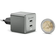 ALOGIC Dual USB-C Rapid Power 45W Cube GaN Charger - Space pilka