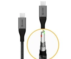 ALOGIC Ultra USB-C to USB-C Cable 5A/480Mbps 30 cm - Space pilka