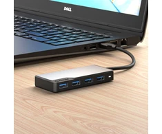 ALOGIC USB-A Fusion SWIFT 4 prievadų šakotuvas – pilkšvas