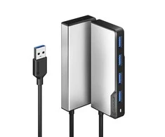 ALOGIC USB-A Fusion SWIFT 4 prievadų šakotuvas – pilkšvas