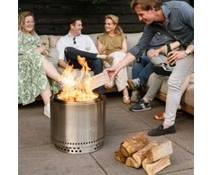 herQs Smokeless FirePit - Blaze - Sidabrinis