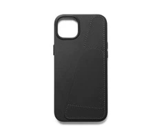 „Mujjo“ odinis piniginės formos dėklas, skirtas „iPhone 15 Plus“ ir „14 Plus“ – Juodas