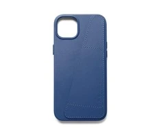 Dėklas Mujjo Full Leather Wallet Case for iPhone 15 Plus and 14 Plus - Monaco mėlynas