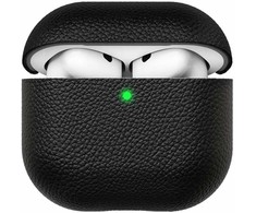„KeyBudz Artisan“ serijos odinis dėklas, skirtas „AirPods“ (4-osios kartos), juodas