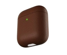 KeyBudz Artisan serijos odinis dėklas, skirtas AirPods Natural Brown