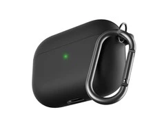 KeyBudz – „PodSkinz HyBridShell“ serijos raktų pakabuko dėklas – aukščiausios kokybės kieto apvalkalo trijų sluoksnių dėklas, skirtas jūsų „Airpods Pro“ (spalva: Juodas)