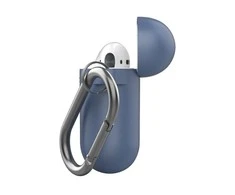 KeyBudz Elevate Keychain – silikoninis apsauginis dėklas, skirtas AirPods 1/2 (juodas)