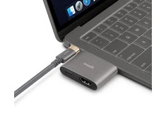 „Moshi“ USB-C į HDMI adapteris su įkrovimu – titano pilka