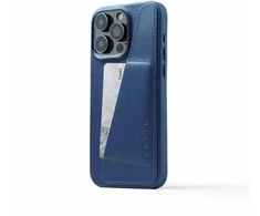Dėklas Troubadour Goods Limited Mujjo Full Leather Wallet Case – dėklai, sukurti iPhone 15 Pro Max, suderinami su MagSafe (monaco mėlynas)