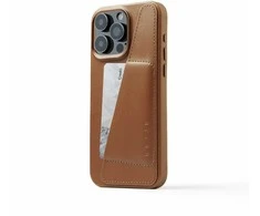 „Trubadour Goods Limited“ „Mujjo“ odinis piniginės dėklas – odinis dėklas, skirtas „iPhone 15 Pro Max“, suderinamas su „MagSafe“ (įdegis)