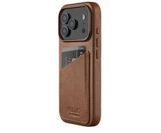 Mujjo Wallet Odinis dėklas - etui skórzane do iPhone 17 Pro kompatybilne su MagSafe (tan)