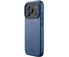 Mėlyna Mujjo Odinis dėklas - etui skórzane do iPhone 17 Pro kompatybilne su MagSafe (monaco mėlynas)