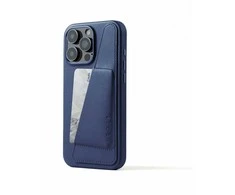 Mujjo Wallet odinis dėklas, skirtas iPhone 16 Pro Max – mėlynas