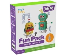 myFirst 3dPen Make Filaments Fun Pack Robot World- komplektas kreatywny do długopisu 3dPen: 5 szablonów, 17 wkładów PCL (34 m), moduł auta pull-back, arkusz termoplastyczny