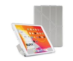 Pipetto Metallic Origami Case with TPU Back for iPad 10.2" - Sidabrinis