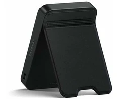 Satechi „OntheGo Powerbank 10K“ – magnetinė išorinė baterija su stovu, 10k mAh, suderinama su „MagSafe“ ir „Qi2“ (juoda)