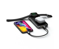 Satechi Quatro Wireless Qi 10000mAh (USB-C PD, USB-A) juoda