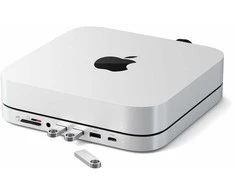 SATECHI Mac Mini stovas ir stebulė su NVMe SSD korpusu - Sidabrinis