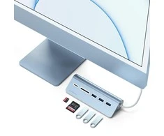 SATECHI Type-C aliuminio USB 3.0 šakotuvas ir kortelių skaitytuvo vieta pilka
