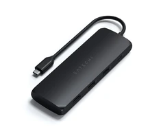 Adapteris USB Satechi SATECHI USB-C hibridinis kelių prievadų adapteris su SSD korpusu Juodas | MacBook M1 M2