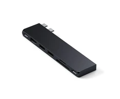 Adapteris ŠAKA 7in1 2 x USB C Satechi Pro HUB Slim ST-HUCPHSD MacBook vidurnakčio spalvos