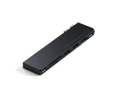 Adapteris ŠAKA 7in1 2 x USB C Satechi Pro HUB Slim ST-HUCPHSD MacBook vidurnakčio spalvos