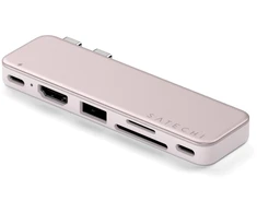 „Satechi USB-C Snap Hub“, skirtas „MacBook Neo“ – rausvas