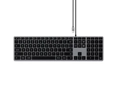 Wire klaviatūra USB C QWERTY Satechi Slim W3 su laidu ST-UCSW3M space pilka