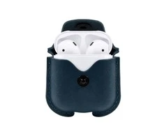 Twelve South AirSnap Premium Leather dėklas skirtas AirPods with integrated swivel clip - Mėlyna-žalias