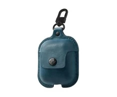 Twelve South AirSnap Premium Leather dėklas skirtas AirPods with integrated swivel clip - Mėlyna-žalias