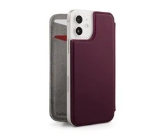 Dėklas Twelve South SurfacePad for iPhone 12 Mini ? Ultra-slim MagSafe leather wallet cover for iPhone 12 Mini - Plum Plum