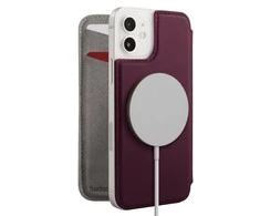 Dėklas Twelve South SurfacePad for iPhone 12 Mini ? Ultra-slim MagSafe leather wallet cover for iPhone 12 Mini - Plum Plum