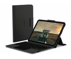 Urban Armor Gear 4Kom UAG klaviatūros dėklas su integruotu jutikliniu skydeliu, skirtas „iPad 10.9“ ir „11“ – karinio lygio apsauga ir atspari išsiliejimui klaviatūra – juodas