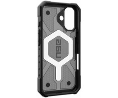 Dėklas „Urban Armor Gear“ „UAG Pathfinder Clear“ su „MagSafe“, skirtas „iPhone 16“ – pelenų spalvos