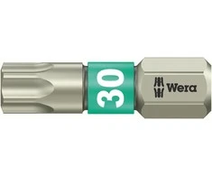 1/4" nerūdijančio plieno antgalis Torx lizdo varžtams, dydis TX30/25mm, Wera [05071037001]