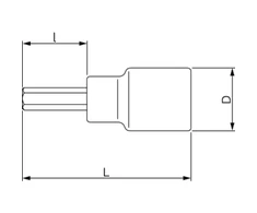 rankinis lizdas 1/4" su IMBUS antgaliu, 4 mm, Bahco [6709M-4]