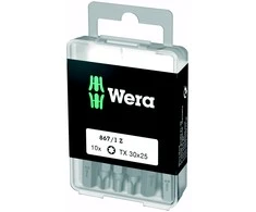 kompleksas 10vnt. antgaliai 1/4" varžtams su TORX-Plus lizdu, dydis TX40/25mm, Wera [05072412001]