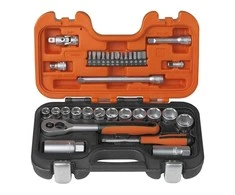Bahco Galvučių ilgų ir trumpų rinkinys 10-22mm + bits PH,PZ,HEX,TORX 53vnt 3/8"
