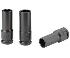 3 vnt 1/2" smūginių lizdų rinkinys, 6 taškų ilgio plona sienelė, 17-19-21 mm, Facom [NSB.3]