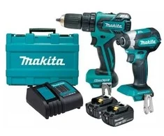 MAKITA KOMPLEKTAS COMBO 18V DLX2142S (DHP453, DTD152) 2×3,0Ah