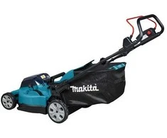 Makita DLM480Z akumuliatorinė vejapjovė 2 x 18 V, 48 cm, 4 viename (pjovimas / surinkimas / mulčiavimas / išmetimas į galą), 24,5kg, plastikinis korpusas, be akumuliatorinio ir krovinio