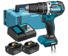 akumuliatorinė wiertarko-wkrętarka smūginis 18V, Makita [DHP484RTJ] 2x5,0Ah, + Dovana