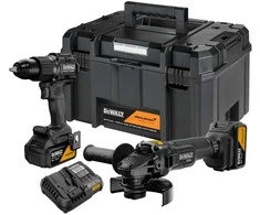 Akumuliatorinis komplektas Combo DCD86M + DCG45M, 2x5Ah, 18V XR, DEWALT [DCK2223MP2T-QW] edycja MCLAREN