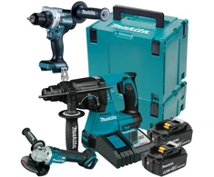 Akumuliatorinis komplektas Combo DGA506 + DDF492 + DHR242, 2x5,0Ah, 18V, Makita [DLX3223TJ]
