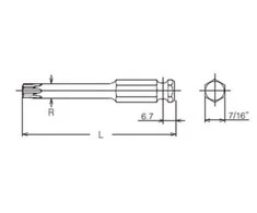 antgalis 7/16'' TORX varžtams, dydis T45, KOKEN [183T-75 T45]