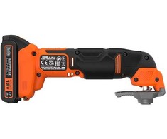 Black &amp; Decker Juodas &amp; Decker belaidis daugiafunkcis įrankis 18V Li-Ion 1x2.0Ah POWER CONNECT Juodas+DECKER [BDCOS18D1K-QW] + 20 priedų,