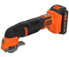 Black &amp; Decker Juodas &amp; Decker belaidis daugiafunkcis įrankis 18V Li-Ion 1x2.0Ah POWER CONNECT Juodas+DECKER [BDCOS18D1K-QW] + 20 priedų,