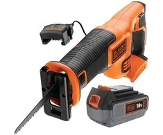 Black &amp; Decker Juodas &amp; Decker akumuliatorinė pilarka szablowa 18V Li-lon Juodas+DECKER [BDCR18M1-QW] 4,0Ah